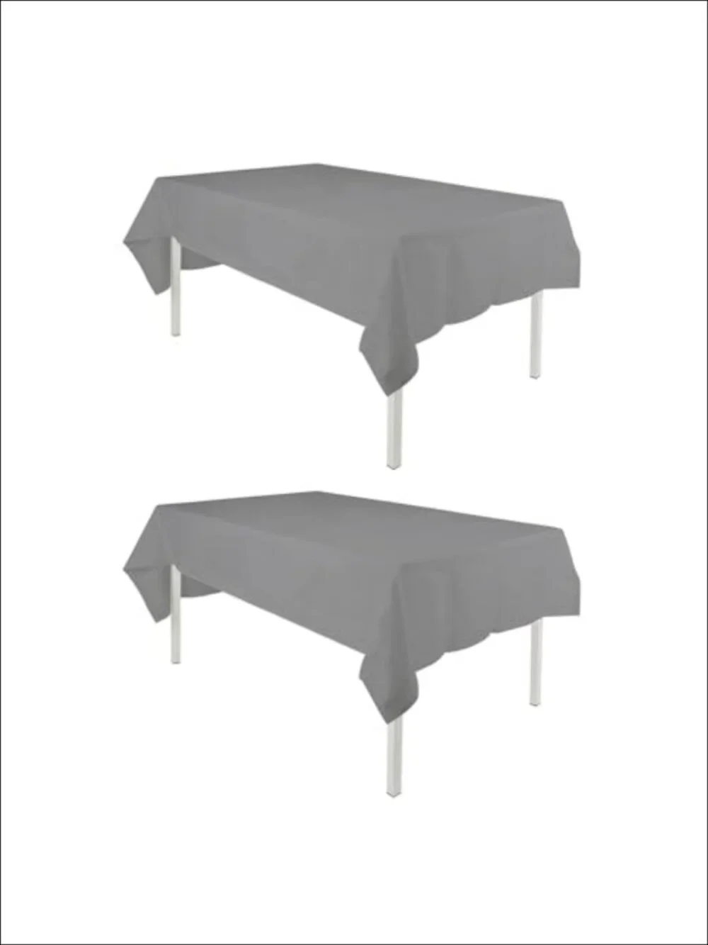 2 Pack Grey Tablecloths 60x102 Inch for 6 Feet Rectangle Tables